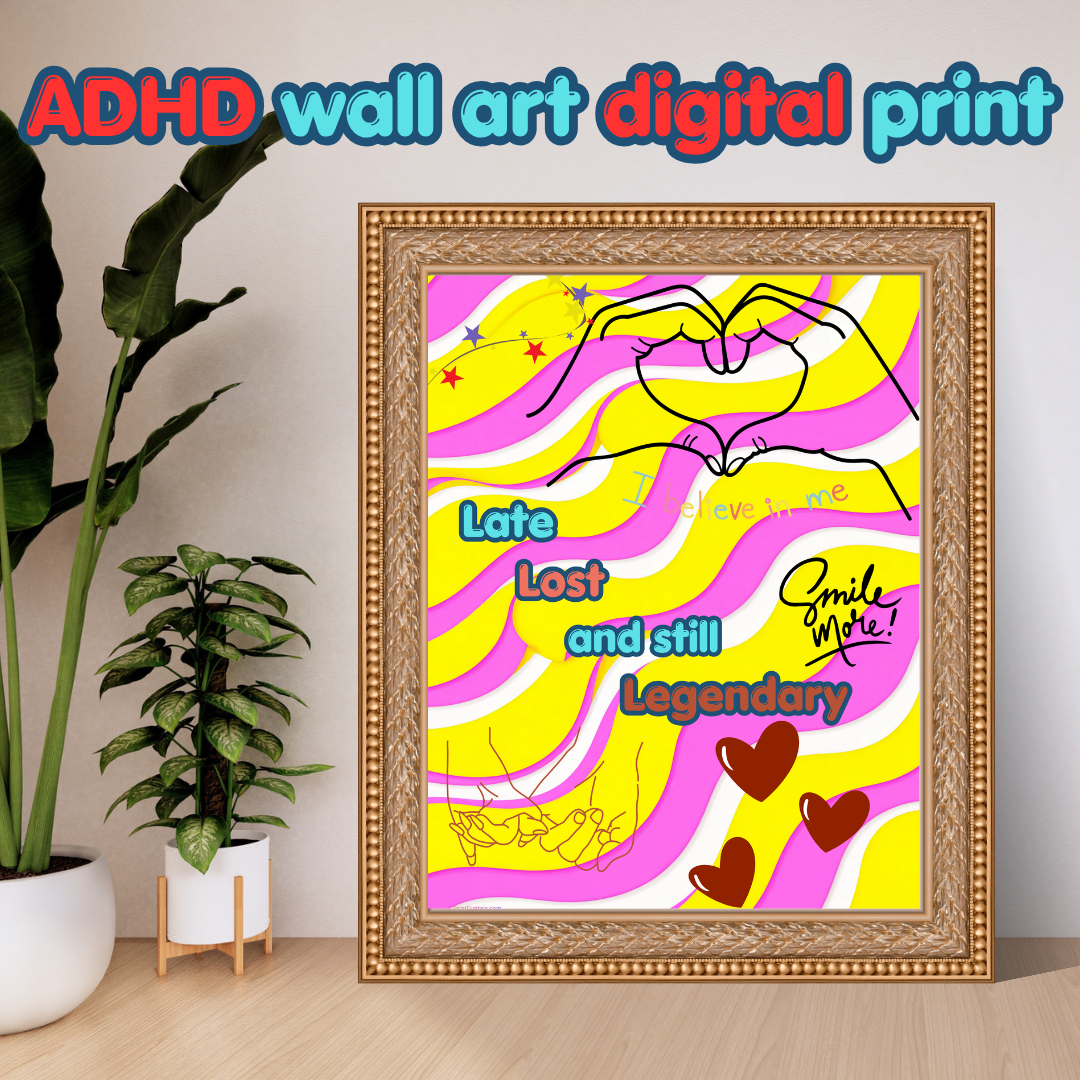 ADHD Affirmation Wall Art Pack | 5 Bold Printable Posters | Neurodivergent Digital Download - Image 6